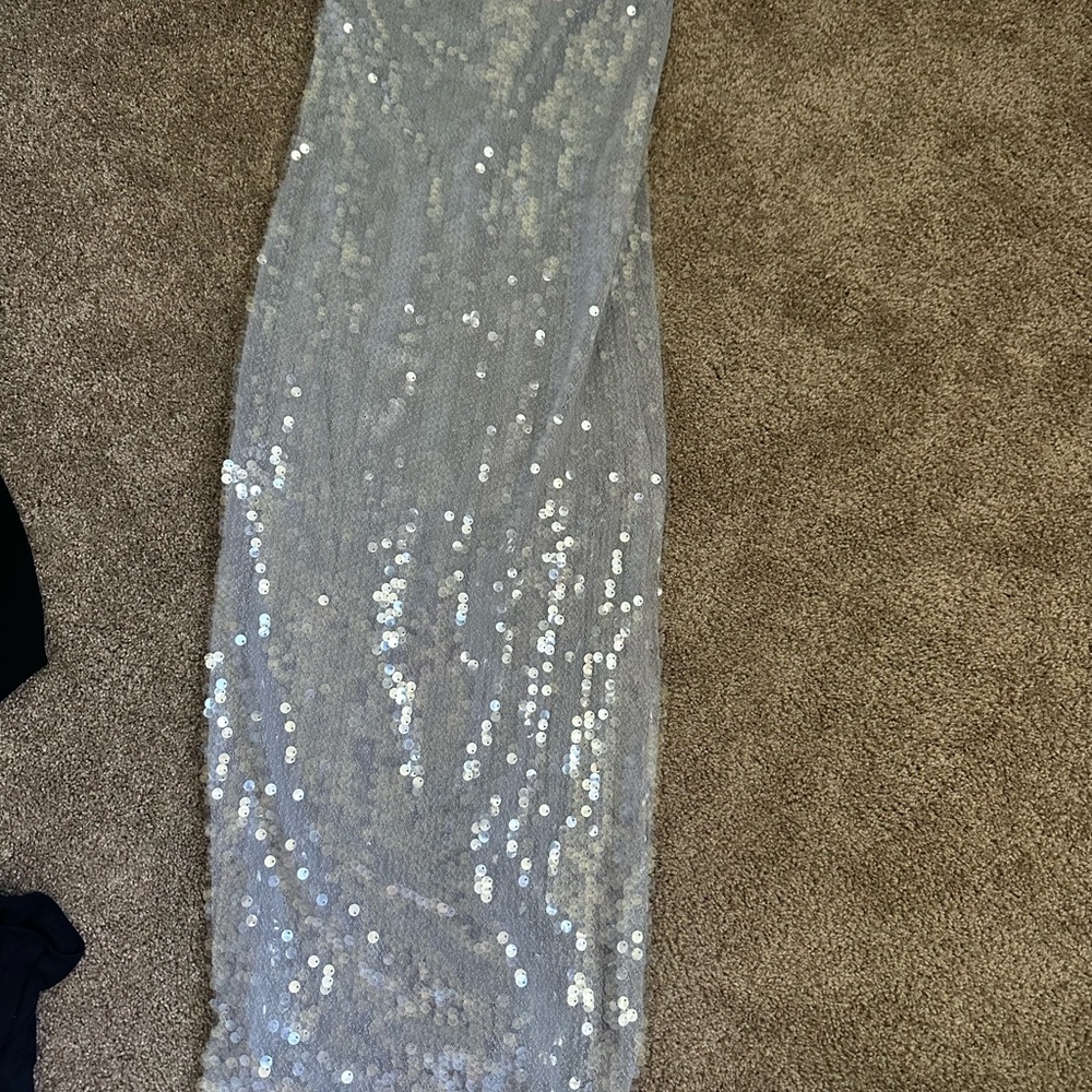 Elegant Silver Sequin Dress